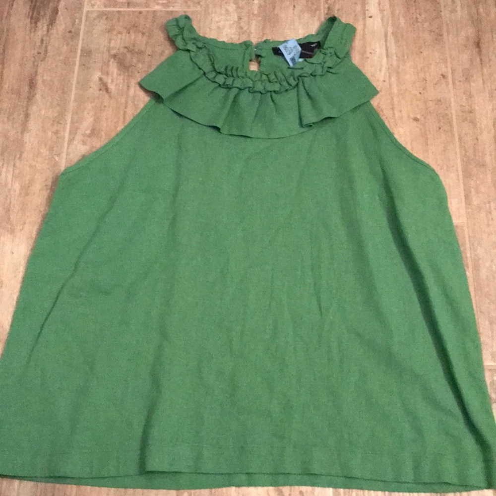 NWT Green Ruffle Tank Top